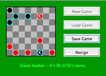 Checkers program window.
