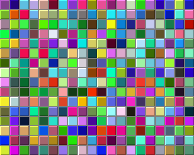 a 20-by-16 grid of randomly colored squares