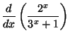 $ \displaystyle \frac{d}{dx} \left(\frac{2^x}{3^x+1}\right)$