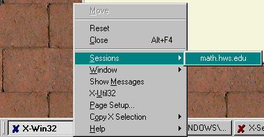 X-Win32 pop-up menu