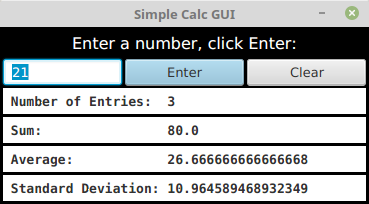 screenshot from StatCalcGUI program
