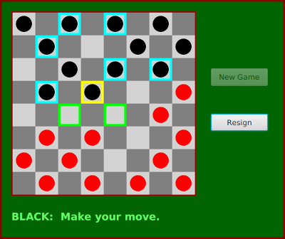 a game of checkers in progress