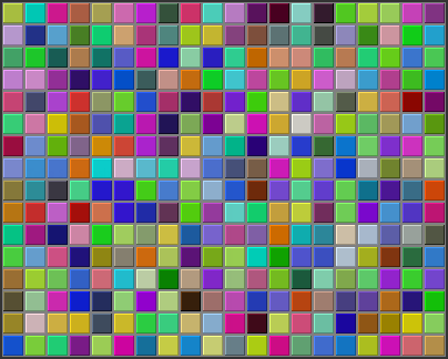a 20-by-16 grid of randomly colored squares